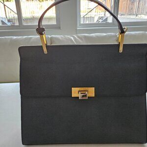Balenciaga Calfskin Le Dix Leather Top Handle Bag with Gold Hardware